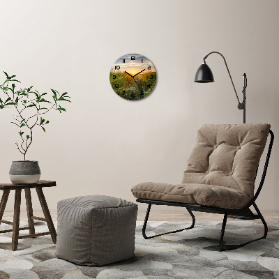 Orologio da parete rotondo con motivo campo di grano