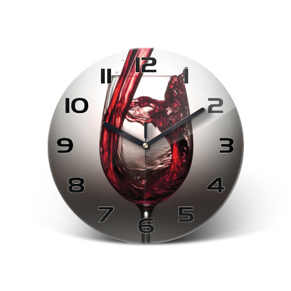 Orologio rotondo in vetro in colore rosso vino