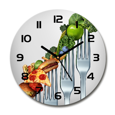 Orologio rotondo in vetro con quadrante dedicato ai progressi nella dieta