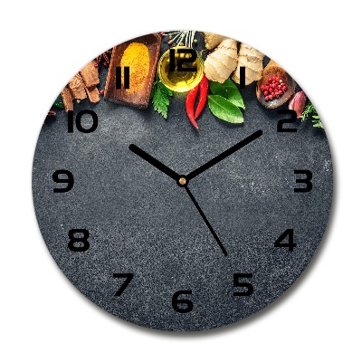 Orologio rotondo con motivo di erbe aromatiche e spezie