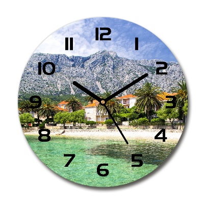 Orologio rotondo in vetro con motivo della spiaggia in Croazia