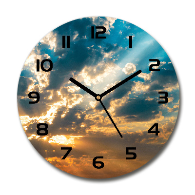 Orologio rotondo con motivo cielo al tramonto