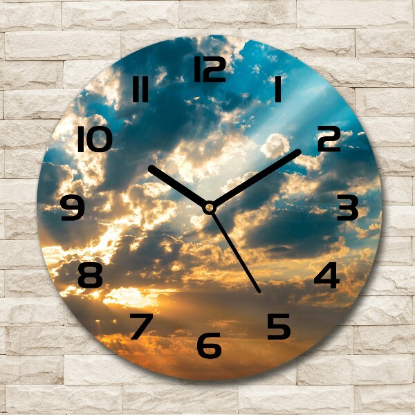 Orologio rotondo con motivo cielo al tramonto
