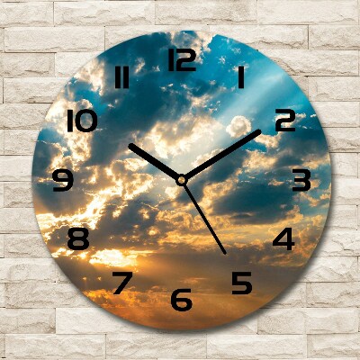 Orologio rotondo con motivo cielo al tramonto