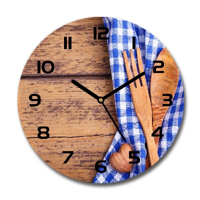 Orologio da parete rotondo con lancette e numeri in legno