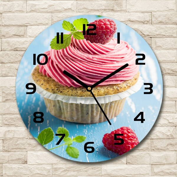 Orologio rotondo con quadrante decorato con motivo cupcake al lampone