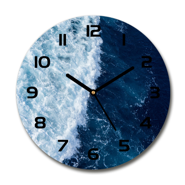 Orologio rotondo con decorazione a onde del mare