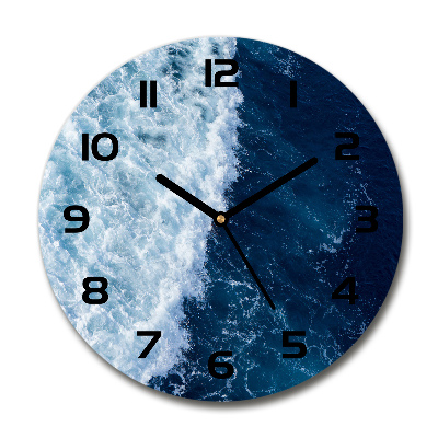 Orologio rotondo con decorazione a onde del mare