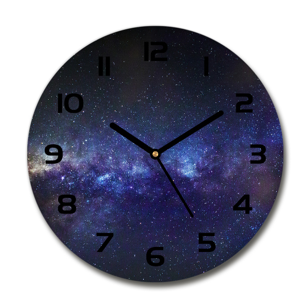 Orologio rotondo in vetro con quadrante ispirato alla Via Lattea