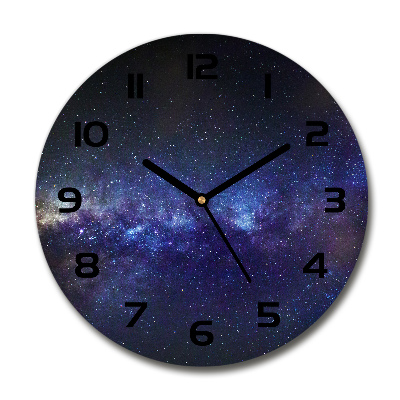 Orologio rotondo in vetro con quadrante ispirato alla Via Lattea