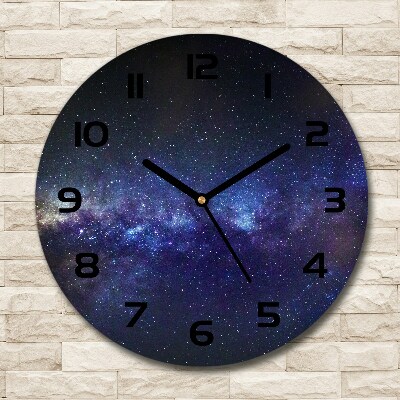 Orologio rotondo in vetro con quadrante ispirato alla Via Lattea