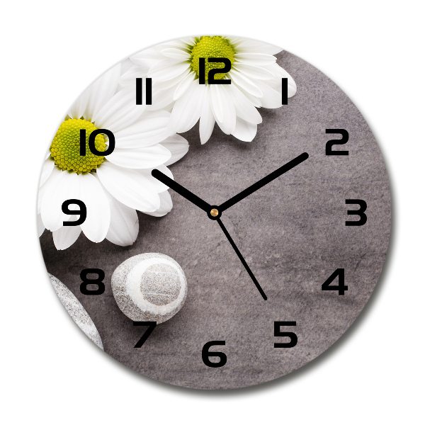 Orologio rotondo con quadrante a motivo gerbera