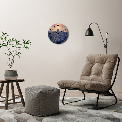 Orologio rotondo in vetro con motivo Manhattan, New York