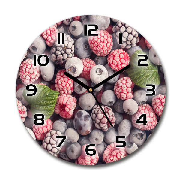 Orologio rotondo con quadrante dal motivo frutti di bosco ghiacciati