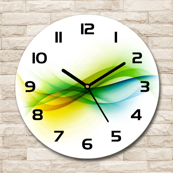 Orologio rotondo con quadrante decorato con onde astratte