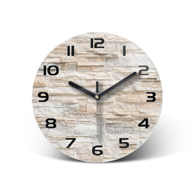 Orologio rotondo in vetro con stampa a motivo di muro di mattoni