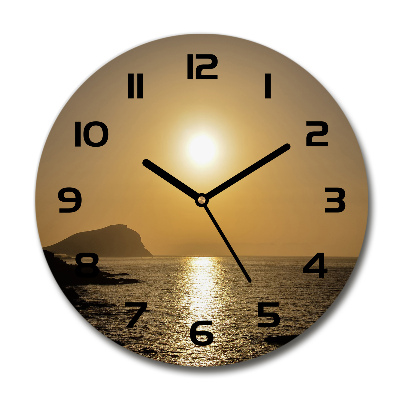 Orologio rotondo con quadrante ispirato al mare al tramonto