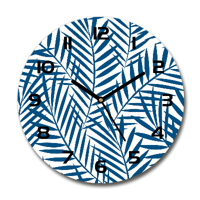 Orologio da parete rotondo con motivo a foglie di palma