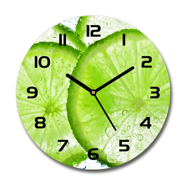 Orologio rotondo in vetro con motivi lime sott'acqua