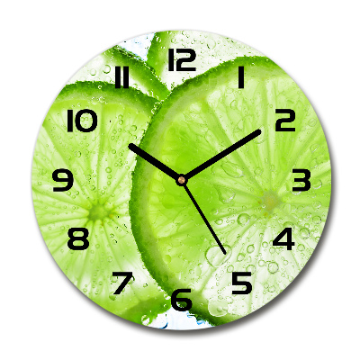 Orologio rotondo in vetro con motivi lime sott'acqua