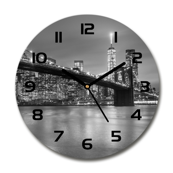 Orologio rotondo con motivo New York di notte