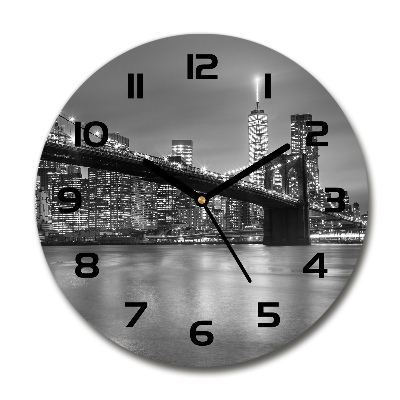 Orologio rotondo con motivo New York di notte