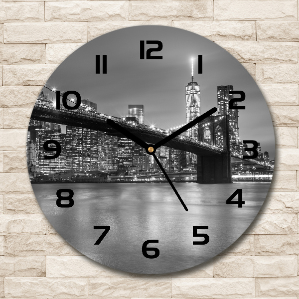 Orologio rotondo con motivo New York di notte