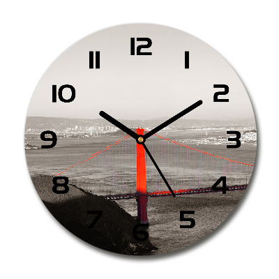 Orologio da parete rotondo con stampa del Ponte di San Francisco