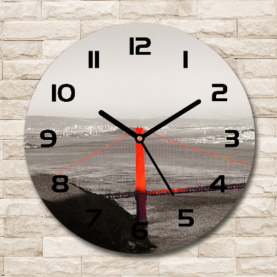 Orologio da parete rotondo con stampa del Ponte di San Francisco