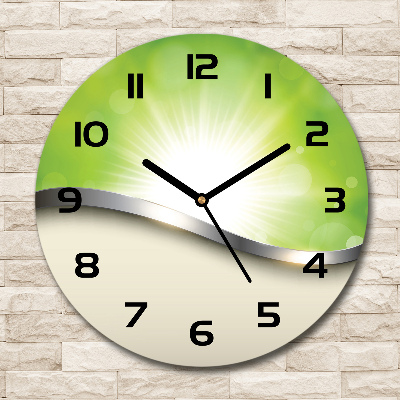Orologio da parete rotondo con motivo astratto verde