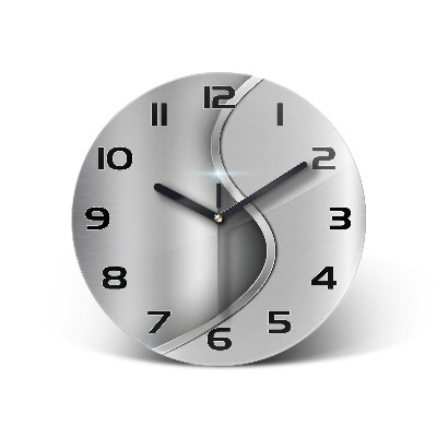 Orologio rotondo in vetro con motivo a astrazione metallica