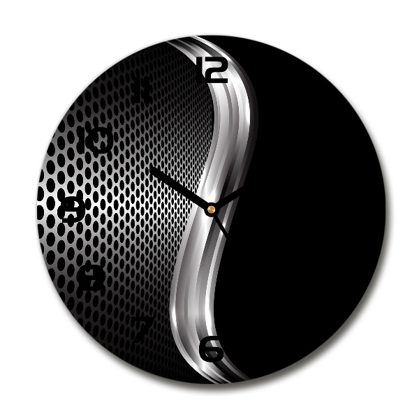 Orologio rotondo con quadrante ad astrazione metallica