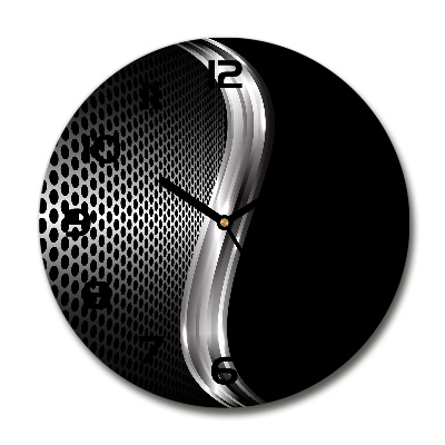 Orologio rotondo con quadrante ad astrazione metallica