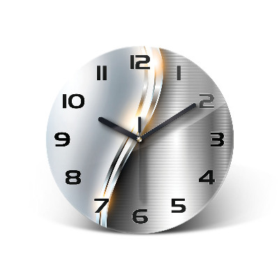 Orologio da parete rotondo con motivo astratto metallico