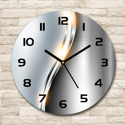 Orologio da parete rotondo con motivo astratto metallico