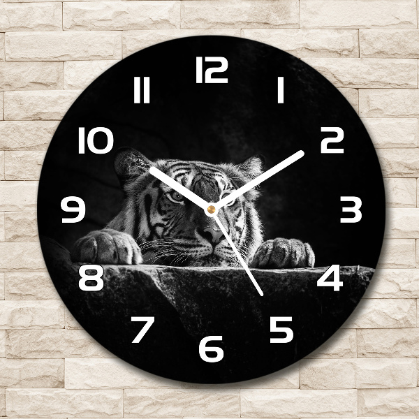 Orologio da parete rotondo con motivo di tigre