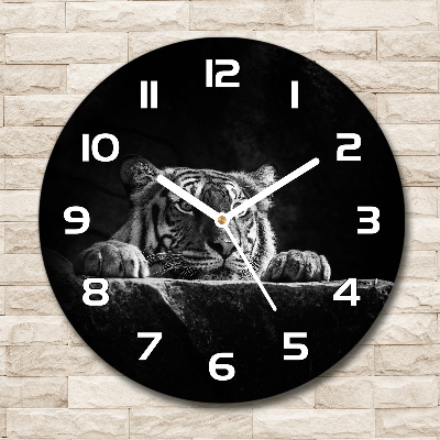 Orologio da parete rotondo con motivo di tigre