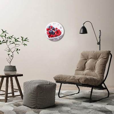 Orologio rotondo con decorazione a lamponi e mirtilli