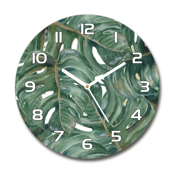 Orologio da parete rotondo con motivo Monstera