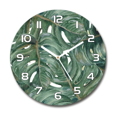 Orologio da parete rotondo con motivo Monstera