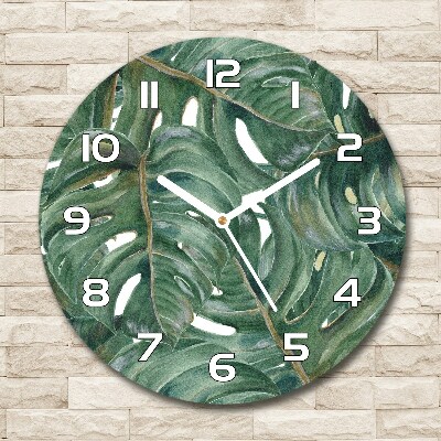 Orologio da parete rotondo con motivo Monstera