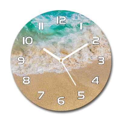 Orologio rotondo con motivo spiaggia e mare
