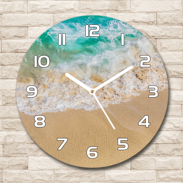 Orologio rotondo con motivo spiaggia e mare