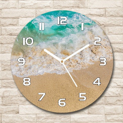 Orologio rotondo con motivo spiaggia e mare