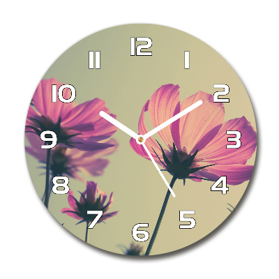 Orologio rotondo con motivo di fiori rosa