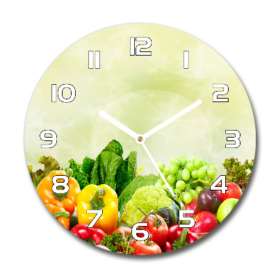 Orologio rotondo con quadrante a tema verdure