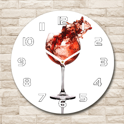 Orologio rotondo in vetro con motivo a bicchiere di vino