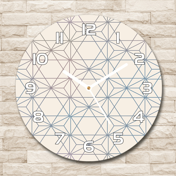 Orologio da parete rotondo con motivo geometrico sul quadrante