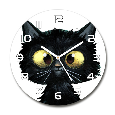 Orologio da parete rotondo con illustrazione di un gatto