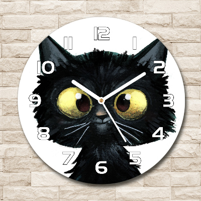 Orologio da parete rotondo con illustrazione di un gatto